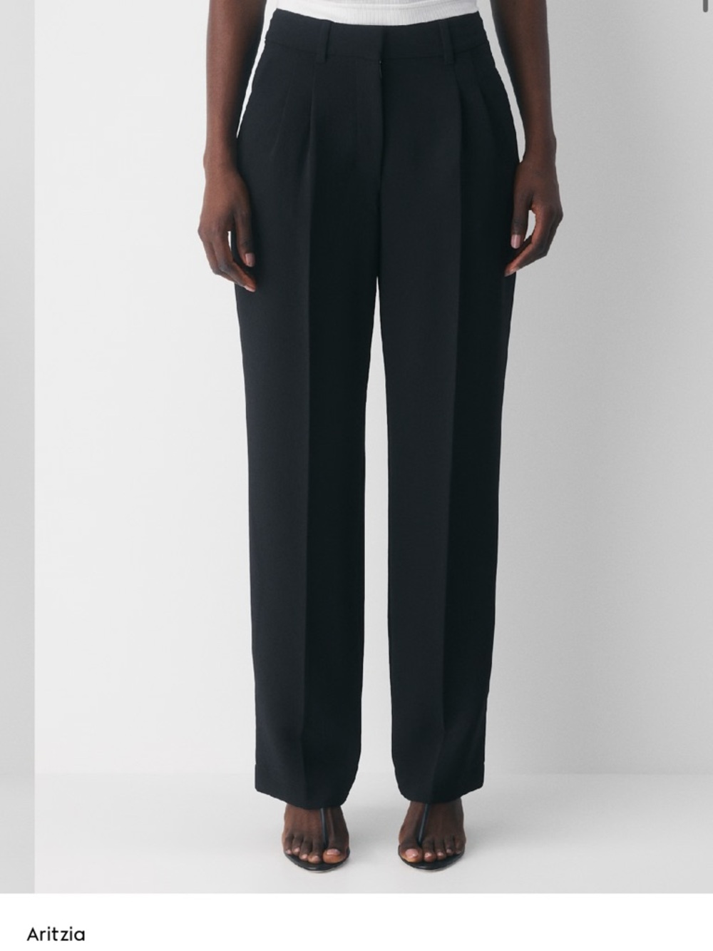 Aritzia Black High-Rise Wide-Leg Trousers